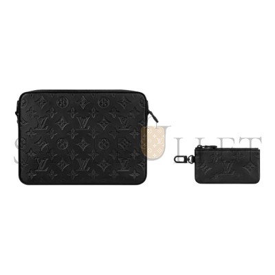 LOUIS VUITTON EMBOSSED LEATHER AND COWHIDE MESSENGER BAG SHOULDER CROSSBODY BAG M46602 (25*18.5*7cm) 